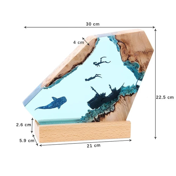 SearchFindOrder 12 inch Creative Deep Ocean Resin Decorative Lamp