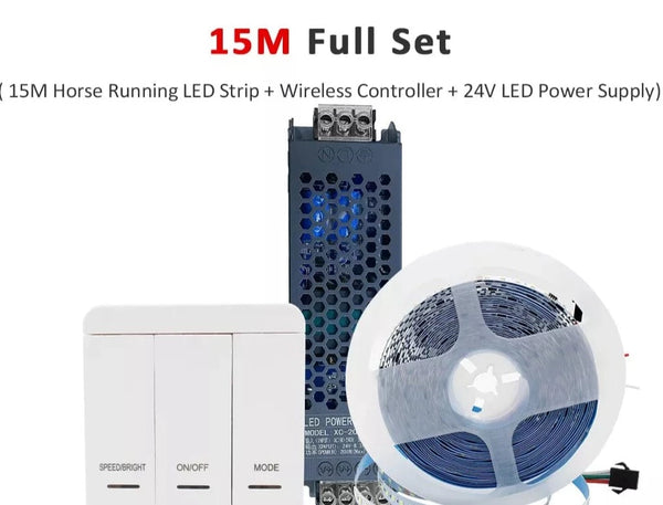 SearchFindOrder 15M Full Set / Cold White Dynamic Flow Wireless LED Strip Kit 10M/15M 24V DC, WS2811 2835SMD, 120Leds/M, IP30