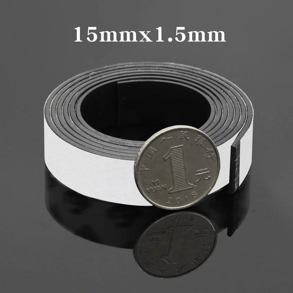 SearchFindOrder 15X1.5mm / 5Meter Self Adhesive Flexible Magnetic Tape