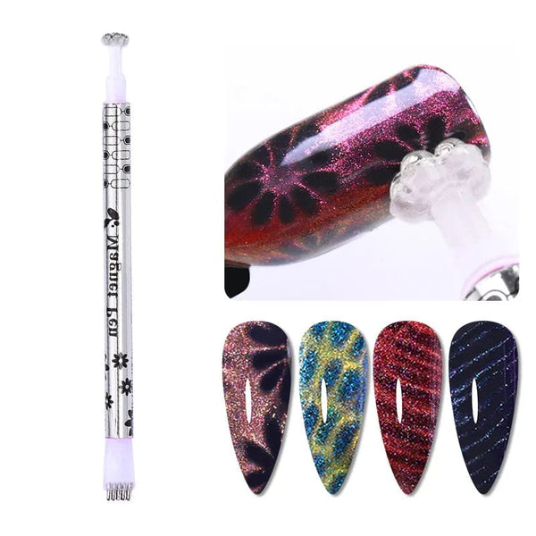 SearchFindOrder 18 Magnetic Cat Eyes Duo Nail Art Wand Dual-Headed Precision for Mesmerizing 3D Line and Strip Effects