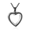 SearchFindOrder 1Pcs Black / 55cm/21.65 in Heart Memorial Glass Cremation Necklace