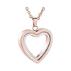 SearchFindOrder 1Pcs Rose gold / 55cm/21.65 in Heart Memorial Glass Cremation Necklace