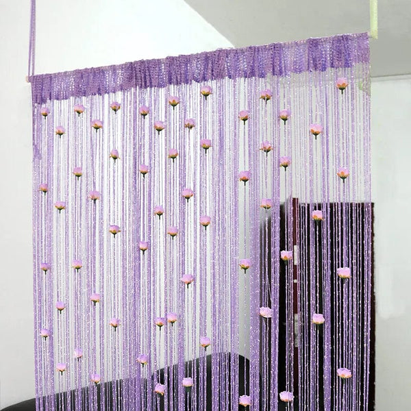 SearchFindOrder 2 / 100x200CM Floral Tassel Curtain Room Divider