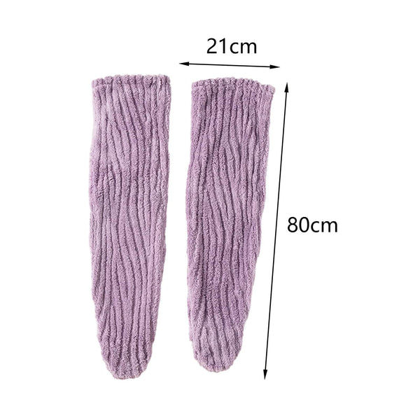 SearchFindOrder 21cmx80cm Purple / One Size Fuzzy High Over Knee Socks