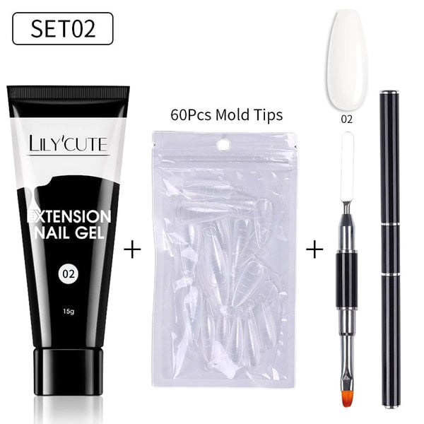 SearchFindOrder 225907 Blossom Gel French Elegance Nail Kit 15ml Quick Extension Gel Set Soak Off Formula for DIY Manicures and Nail Art Perfection