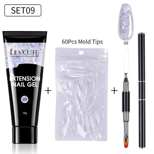 SearchFindOrder 225914 Blossom Gel French Elegance Nail Kit 15ml Quick Extension Gel Set Soak Off Formula for DIY Manicures and Nail Art Perfection