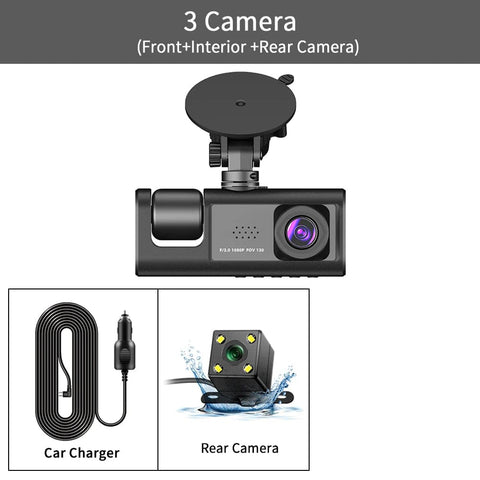 SearchFindOrder 3 Camera / 128G Three-Channel Car DVR HD DashCam