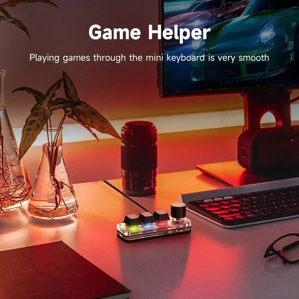 SearchFindOrder 3-Key 1-Knob Macro Mechanical Keyboard
