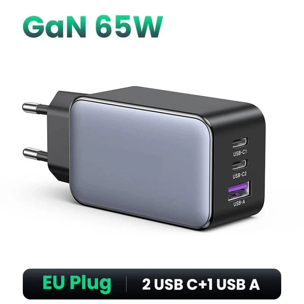 SearchFindOrder 3 Ports GaN 65W EU / CHINA 65W Travel Adapter