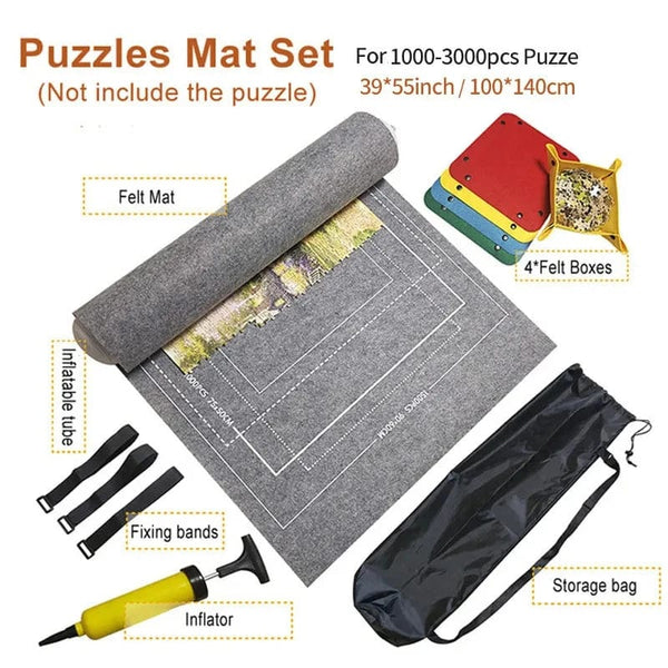 SearchFindOrder 3000pcs set Gray Portable Puzzle Roll Mat Blanket