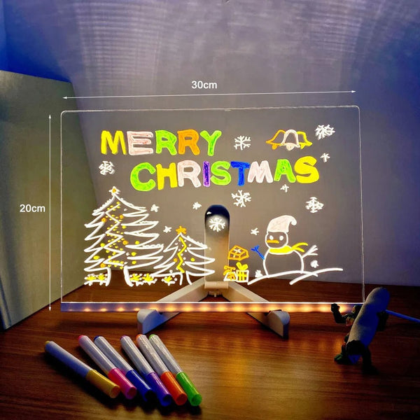 SearchFindOrder 30x20cm 7 color pens / China Creative USB LED Note Message & Drawing Board