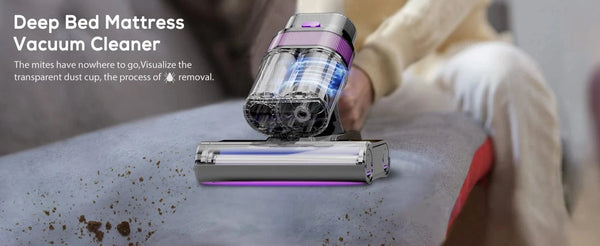 SearchFindOrder 313-smart High-Efficiency UV Mattress Vacuum Cleaner with HEPA Filter, 600W Suction & High-Temperature Drying