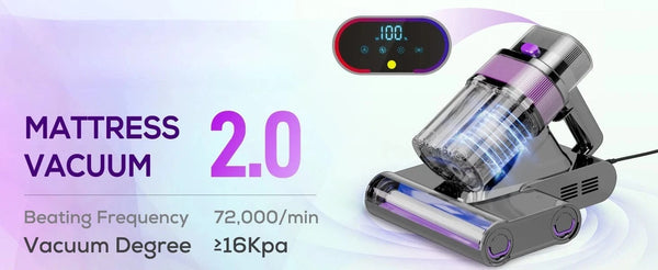 SearchFindOrder 313-smart High-Efficiency UV Mattress Vacuum Cleaner with HEPA Filter, 600W Suction & High-Temperature Drying