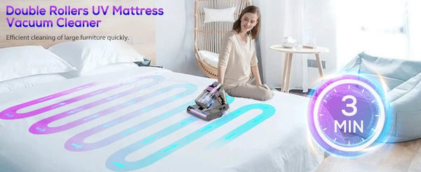 SearchFindOrder 313-smart High-Efficiency UV Mattress Vacuum Cleaner with HEPA Filter, 600W Suction & High-Temperature Drying