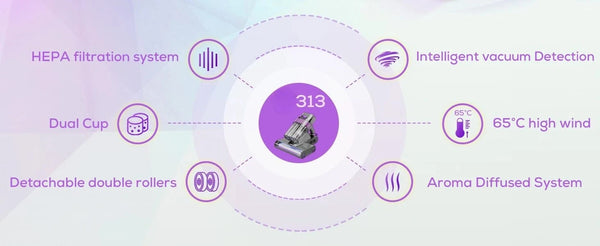 SearchFindOrder 313-smart High-Efficiency UV Mattress Vacuum Cleaner with HEPA Filter, 600W Suction & High-Temperature Drying