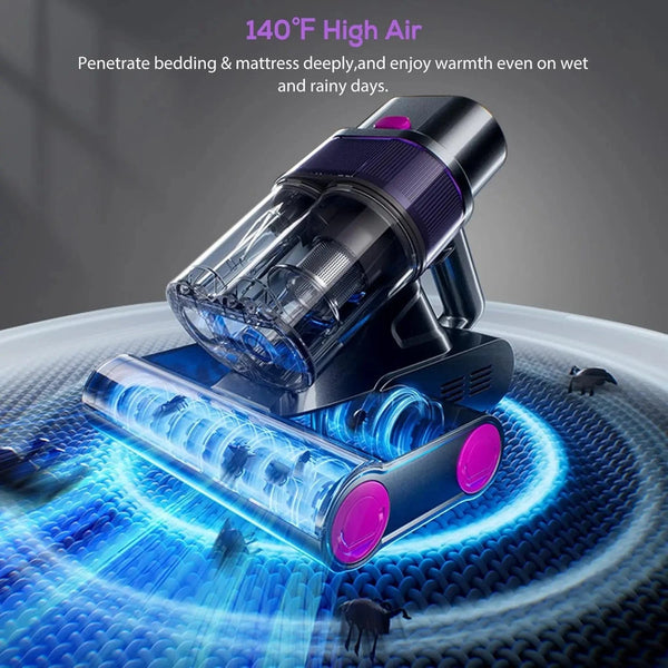SearchFindOrder 313-smart High-Efficiency UV Mattress Vacuum Cleaner with HEPA Filter, 600W Suction & High-Temperature Drying