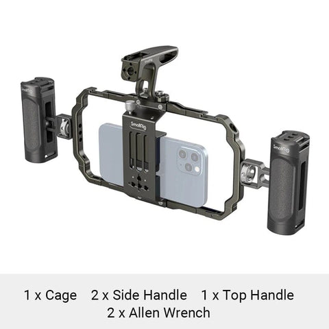 SearchFindOrder 3155B Expandable Smartphone Cage with Foldable Handles and Wireless Control for iPhone 14/13/12