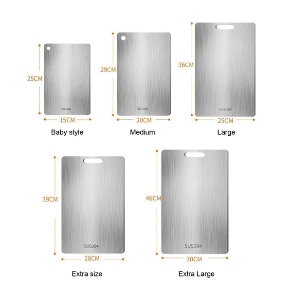 SearchFindOrder 316 Stainless Steel Double-Sided Chopping Board