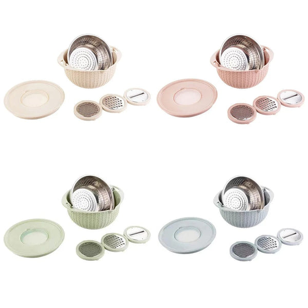 SearchFindOrder 4-in-1 Colander with Mixing Bowl Set