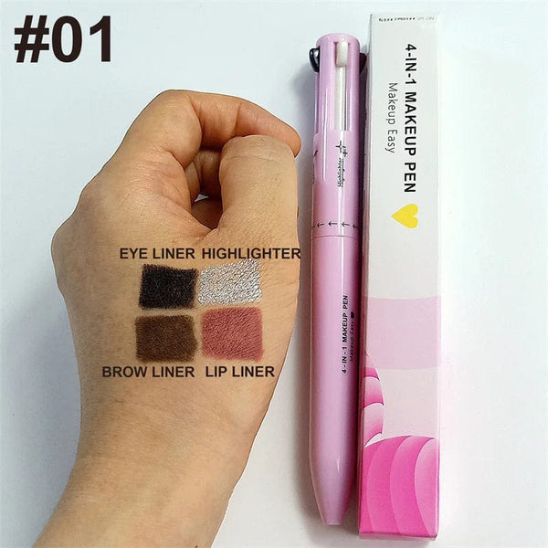 SearchFindOrder 4 in 1 Pink Pen-01 Versa Glam 4-in-1 Precision Beauty Pen Waterproof Brow Sculptor, Longwear Eyeliner, and Lipliner for Effortless All-Day Glam