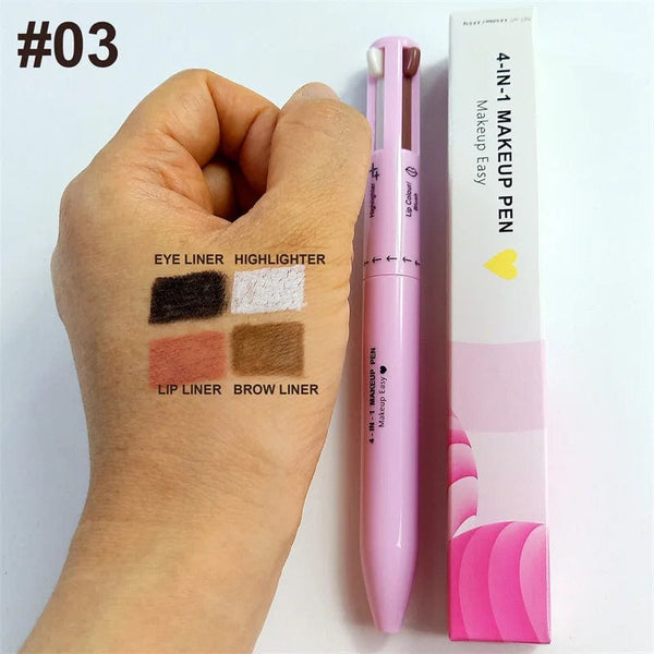 SearchFindOrder 4 in 1 Pink Pen-03 Versa Glam 4-in-1 Precision Beauty Pen Waterproof Brow Sculptor, Longwear Eyeliner, and Lipliner for Effortless All-Day Glam
