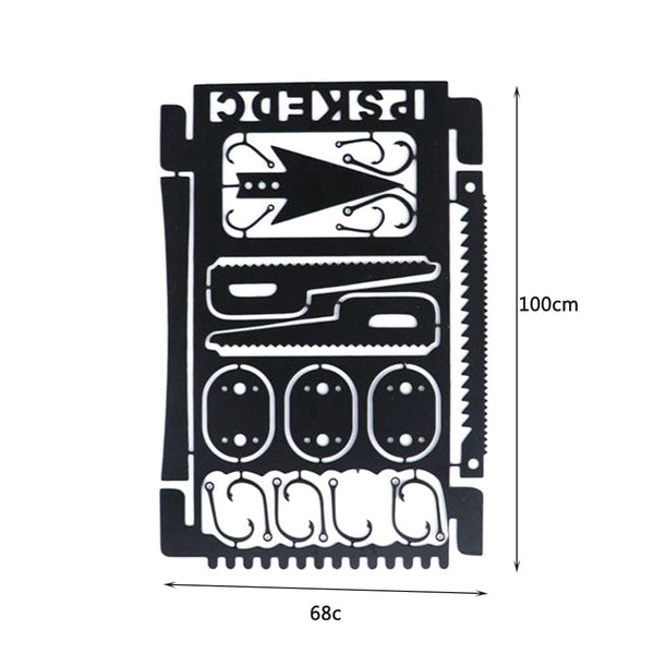 SearchFindOrder 4pcs Style B / China Wilderness Pro Card Versatile Outdoor EDC Survival Fishing Hook Card, Compact Multitool for Camping, Hiking, Fishing, and Hunting Adventures