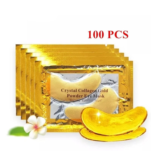 SearchFindOrder 50Pairs(100pcs) Golden Crystal Collagen Eye Mask for Anti-Aging