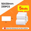 SearchFindOrder 5Rolls 50x30mm Pocket Printer Pro Red Bluetooth Label Maker Extra Paper