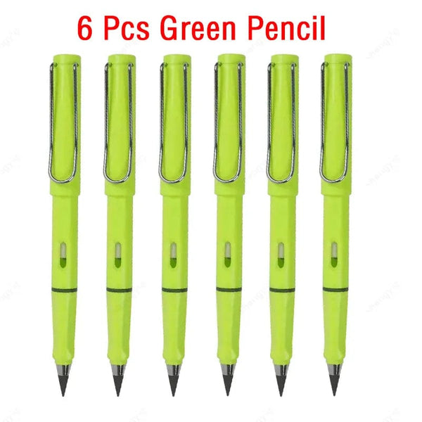 SearchFindOrder 6 green Magic Flow 6-Piece Infinite Inkless Fountain Pen Set for Art, Sketching, and Kids' Gifts