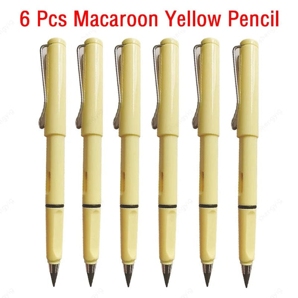 SearchFindOrder 6 macaroon yellow Magic Flow 6-Piece Infinite Inkless Fountain Pen Set for Art, Sketching, and Kids' Gifts