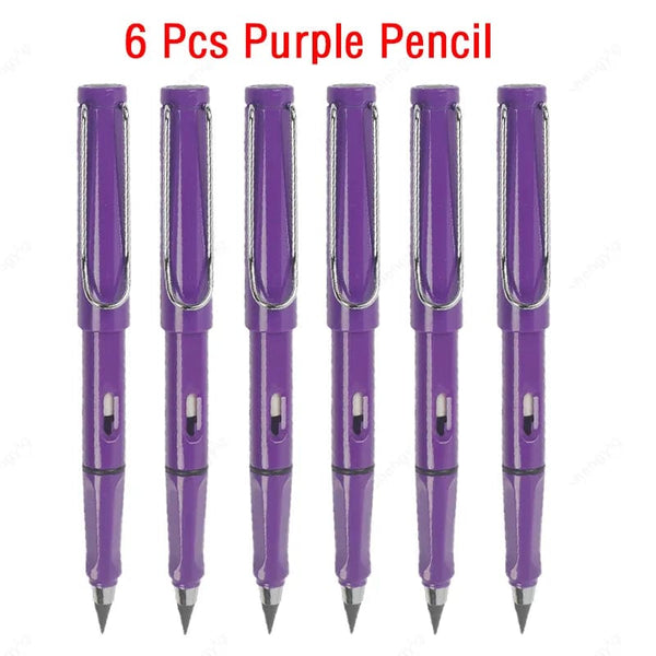 SearchFindOrder 6 purple Magic Flow 6-Piece Infinite Inkless Fountain Pen Set for Art, Sketching, and Kids' Gifts