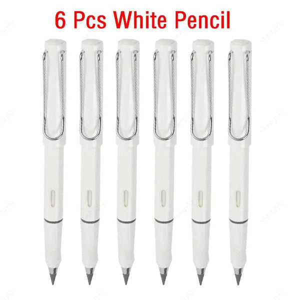 SearchFindOrder 6 white Magic Flow 6-Piece Infinite Inkless Fountain Pen Set for Art, Sketching, and Kids' Gifts