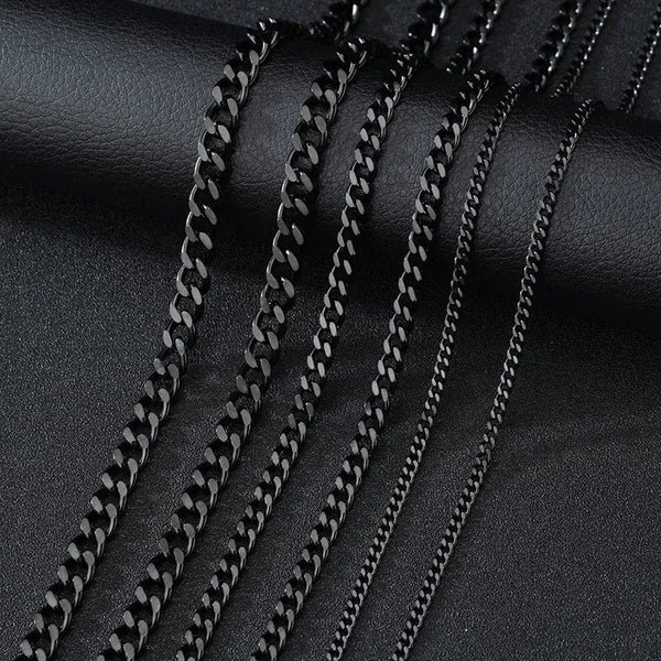 SearchFindOrder 60cm / 5mm / Black Basic Punk Stainless Steel