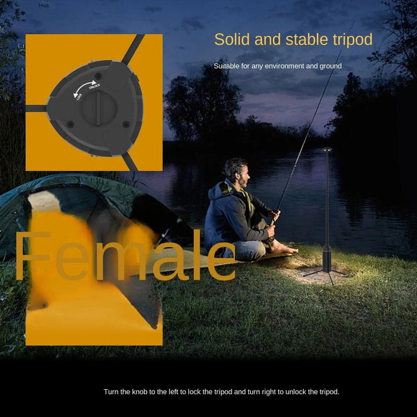 SearchFindOrder 8W / black Collapsible Tripod Camping Lantern