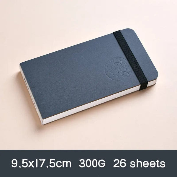 SearchFindOrder 9.5x17.5cm Voyage Art 300g A Compact Watercolor Sketchbook with Medium-Heavy Texture and Stylish PU Cover - Perfect for Art Students and Travel Enthusiasts