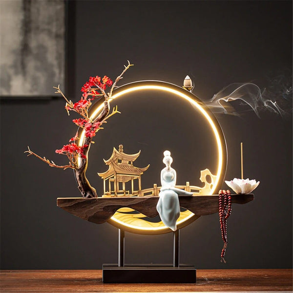 SearchFindOrder A-1 Lumina Flow Ceramic Incense Burner Night-Time Elegance & Decor Delight for Your Space