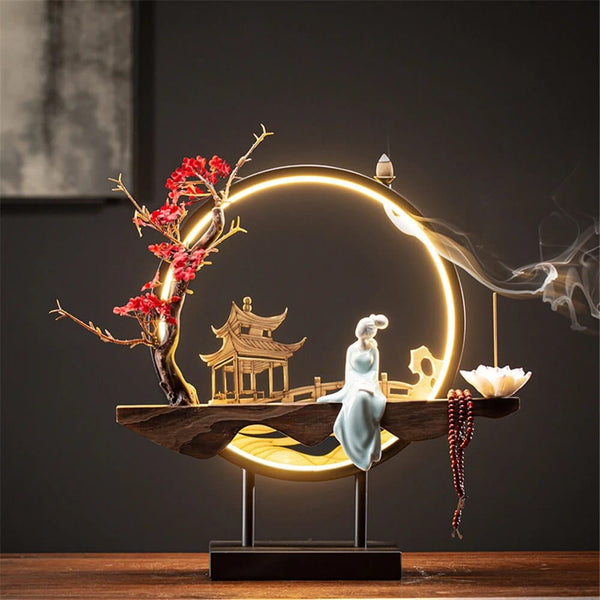 SearchFindOrder A-3 Lumina Flow Ceramic Incense Burner Night-Time Elegance & Decor Delight for Your Space
