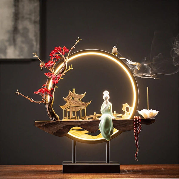 SearchFindOrder A-4 Lumina Flow Ceramic Incense Burner Night-Time Elegance & Decor Delight for Your Space