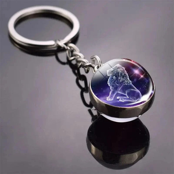 SearchFindOrder A-Leo Luminous Double-Sided Glass Zodiac Keychain