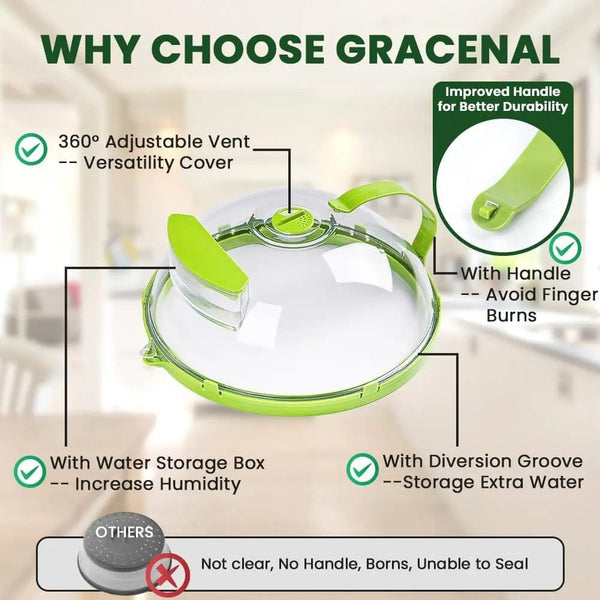 SearchFindOrder AESQ-33Microwave Transparent Adjustable Microwave Vent Cover Lid