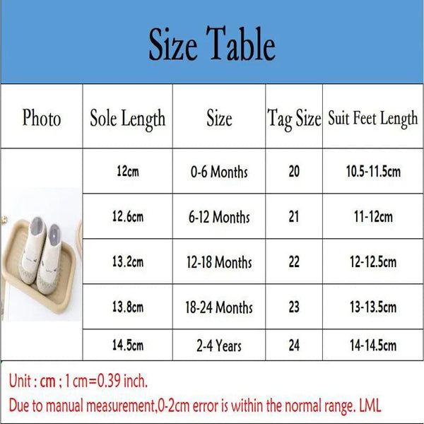 SearchFindOrder Anti-Slip Adorable Cartoon Sneakers for Newborns and Toddlers