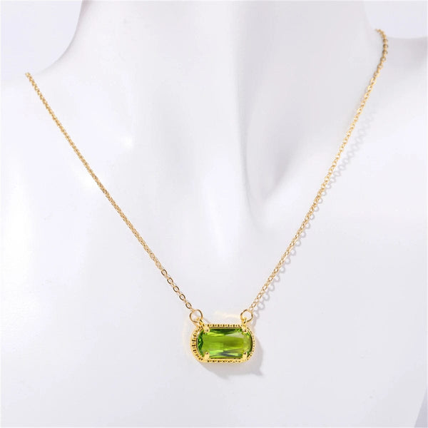 SearchFindOrder August Olive Yellow Stone Aura Necklace
