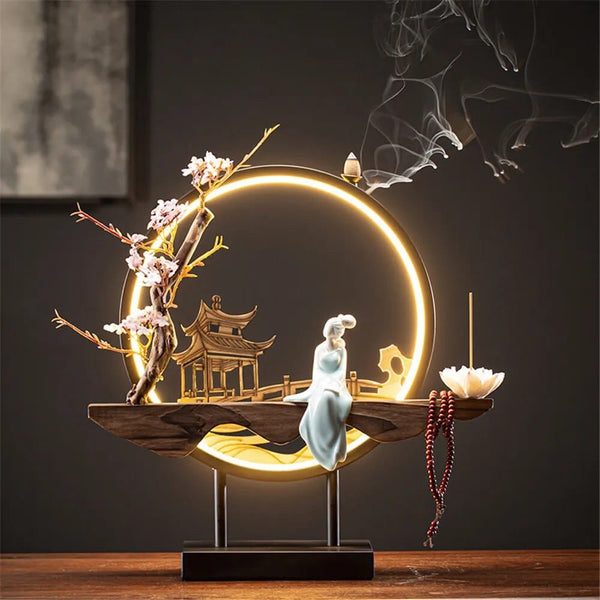 SearchFindOrder B-3 Lumina Flow Ceramic Incense Burner Night-Time Elegance & Decor Delight for Your Space