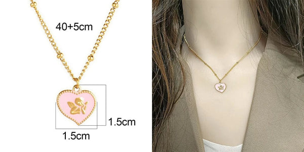 SearchFindOrder B1445 Pink Angel Necklace