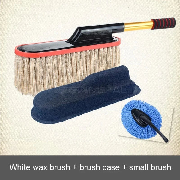 SearchFindOrder Beige set Adjustable Telescopic Microfiber Car Duster Mop Brush for Cleaning & Wash Accessories