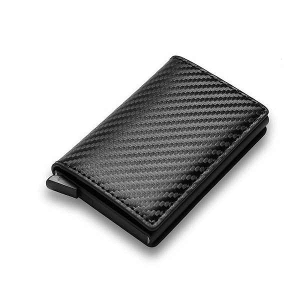 SearchFindOrder Black A Men's and Women's Carbon Fiber RFID Wallets - Slim Trifold Design
