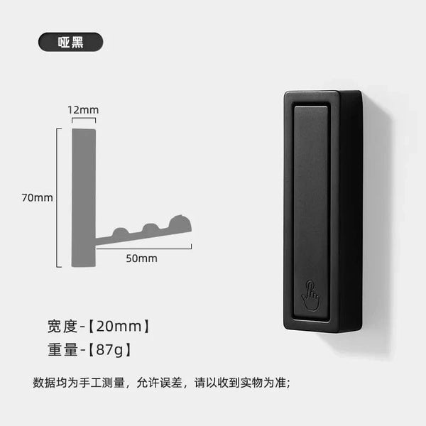 SearchFindOrder Black-B Hidden Stainless Steel Folding Wall Hook