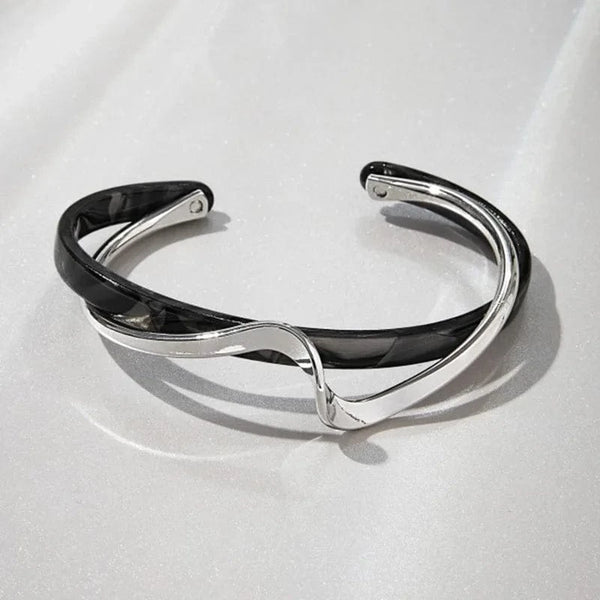 SearchFindOrder Black Board Bend Metal Bracelets