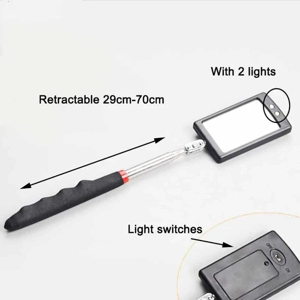 SearchFindOrder Black Car 360° Inspection Mirror with LED Light