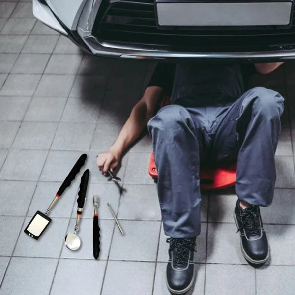 SearchFindOrder Black Car 360° Inspection Mirror with LED Light